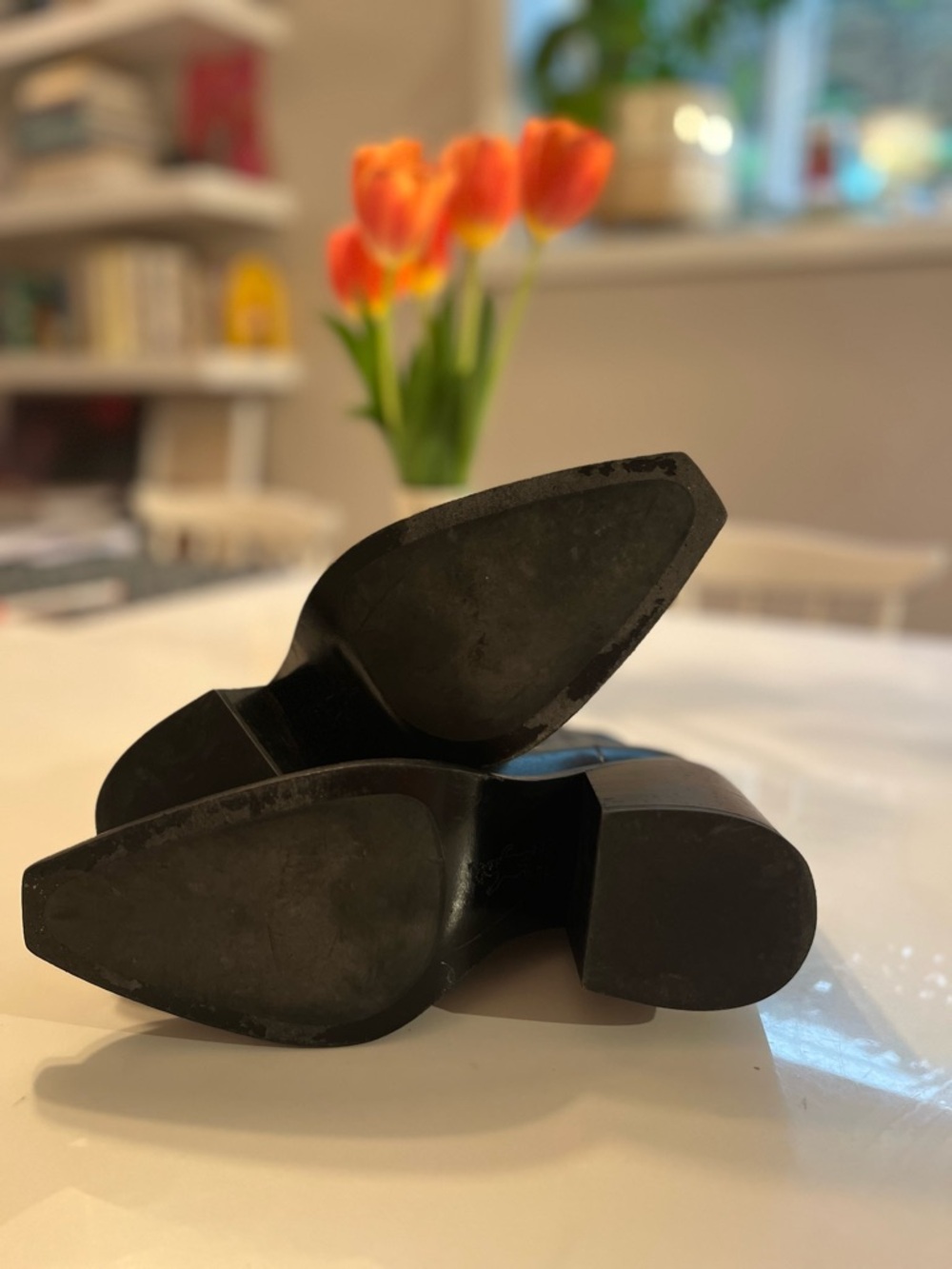 Marni Black Leather Square-Toe Ankle Boots with Block Heel - Picture 8 of 10